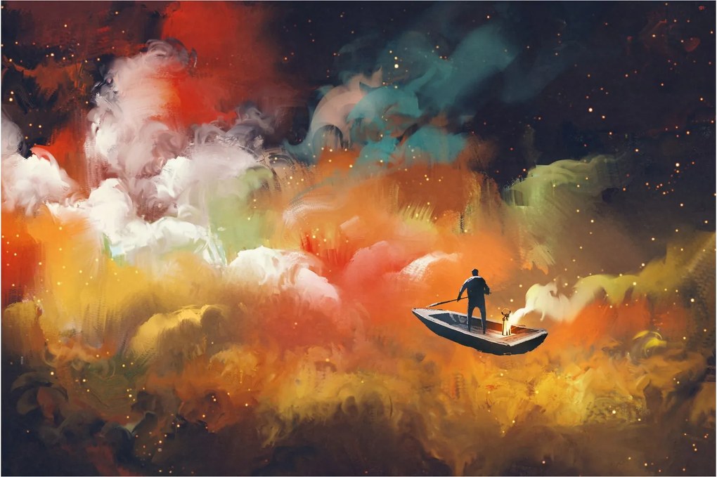 Tablou - Om navigând prin spațiu (90x60 cm)