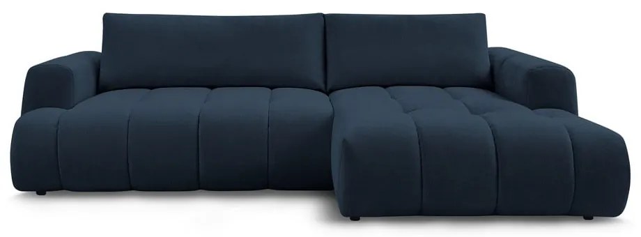 Colțar albastru închis extensibil/cu spațiu de depozitare (cu colț pe partea dreaptă/cu șezlong) Fuji – Bobochic Paris