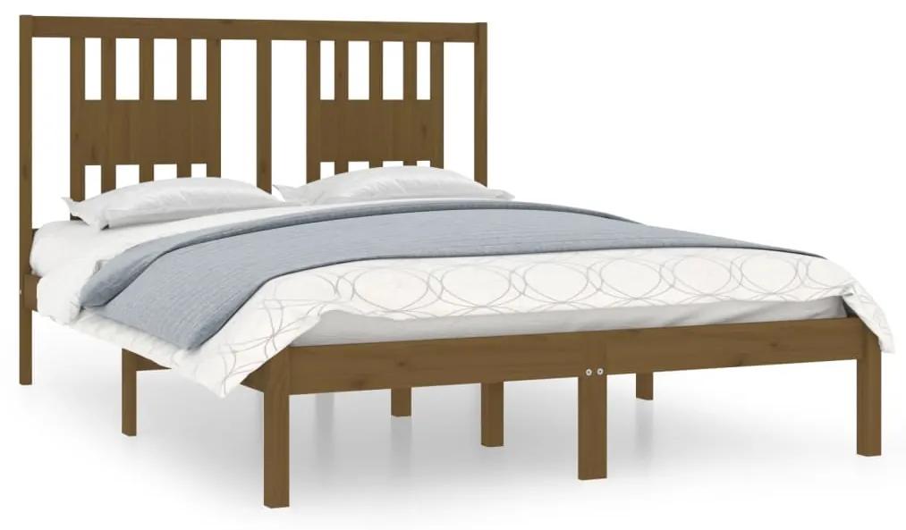 3104061 vidaXL Cadru de pat, maro miere, 120x200 cm, lemn masiv de pin