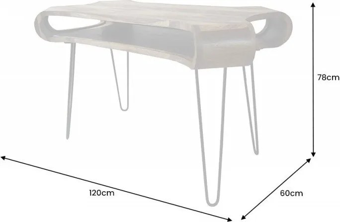 Birou design industrial-vintage Organic Living 120cm Sheesham