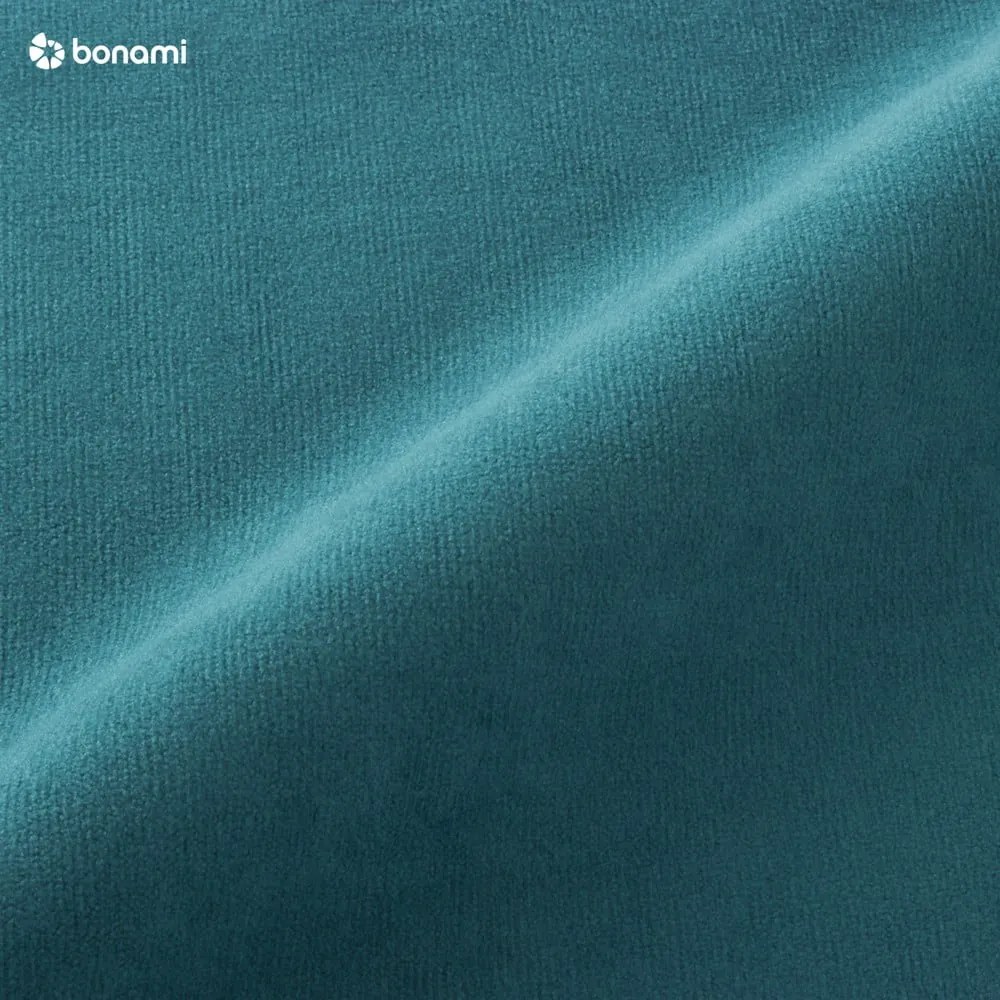 Canapea extensibilă din catifea în formă de „U” cu șezlong pe partea dreaptă Miuform Stylish Stan, turcoaz