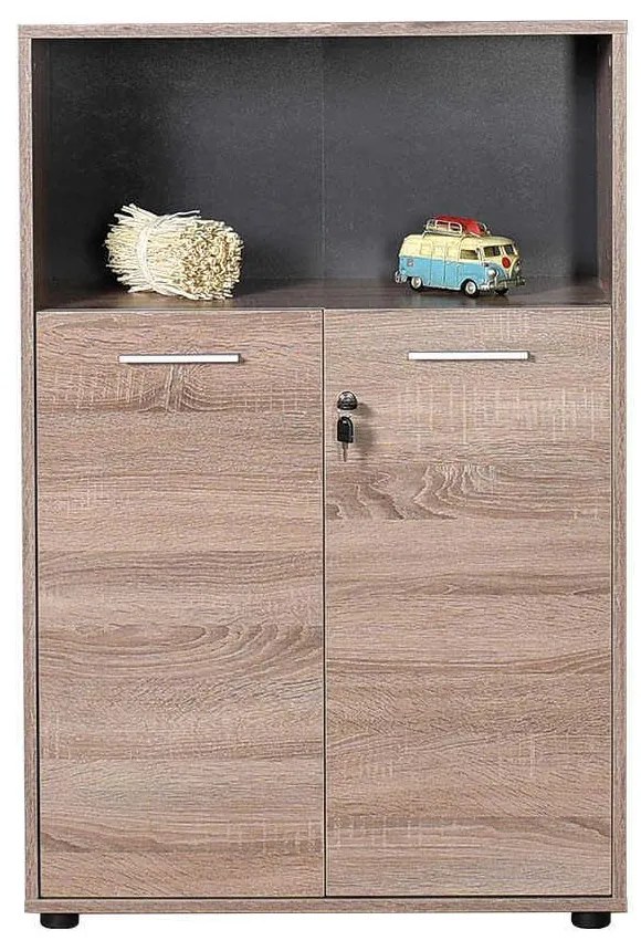 Biblioteca Adore New York, 2 usi cu cheie, 3 rafturi, 72 x 110 x 34 cm