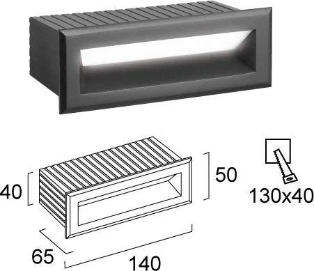 Corp de iluminat LED încastrat pentru exterior FLIK LED/3W/230V IP65 antracit