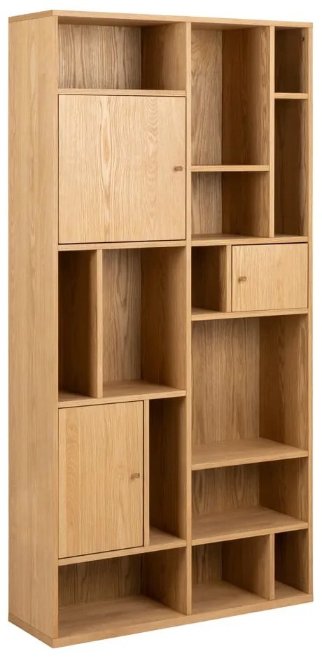 Bibliotecă în culoare naturală cu aspect de lemn de stejar 90x180 cm Rangoon – Actona