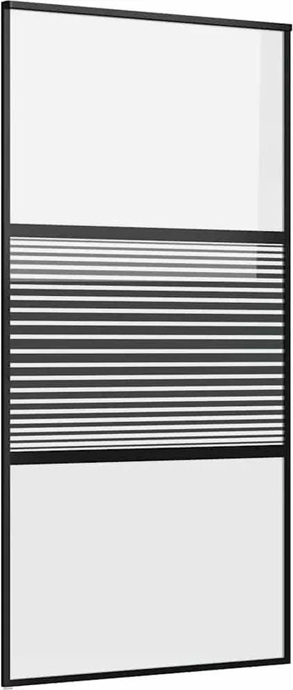 vidaXL Ușă de sticlă Dungi Negru 90 x 2 x 205 cm Aluminiu