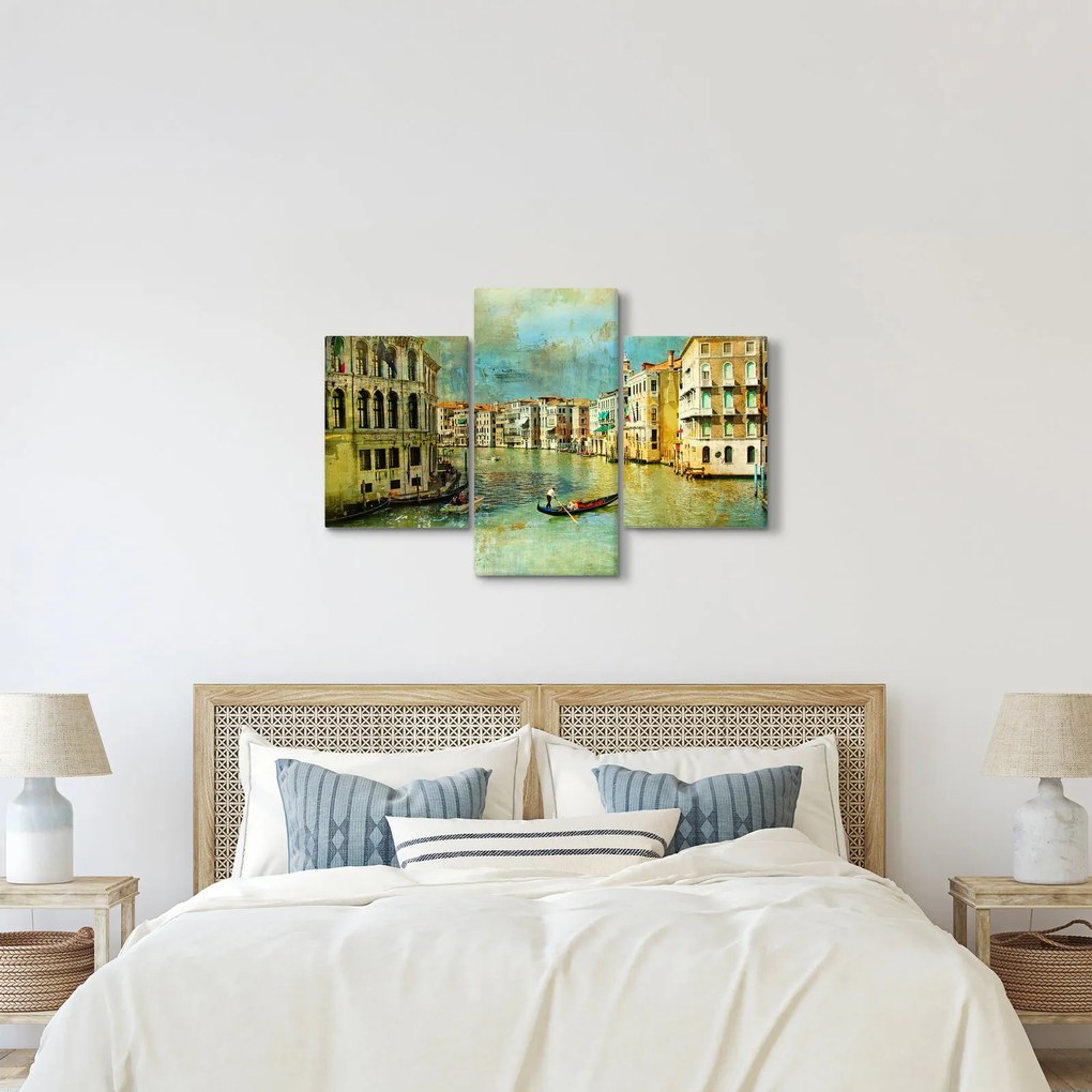 Tablou - Canalul de la Veneția și gondole (90x60 cm)