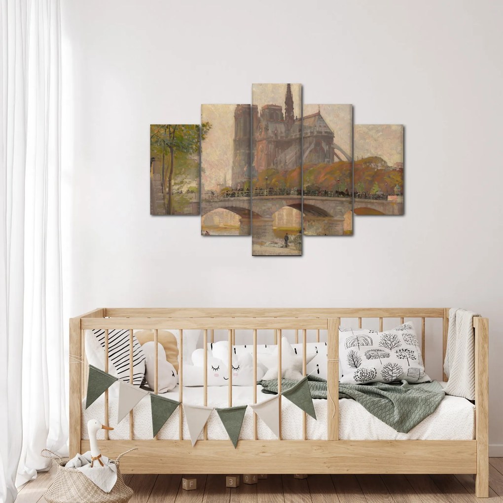 Tablou - Robert William Vonnoh, Notre Dame de Paris, reproducere (150x105 cm)