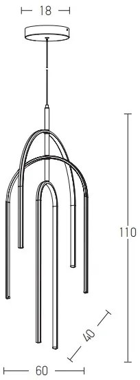 Lustră LED pe cablu dimabilă LED/80W/230V auriu Zambelis 1931