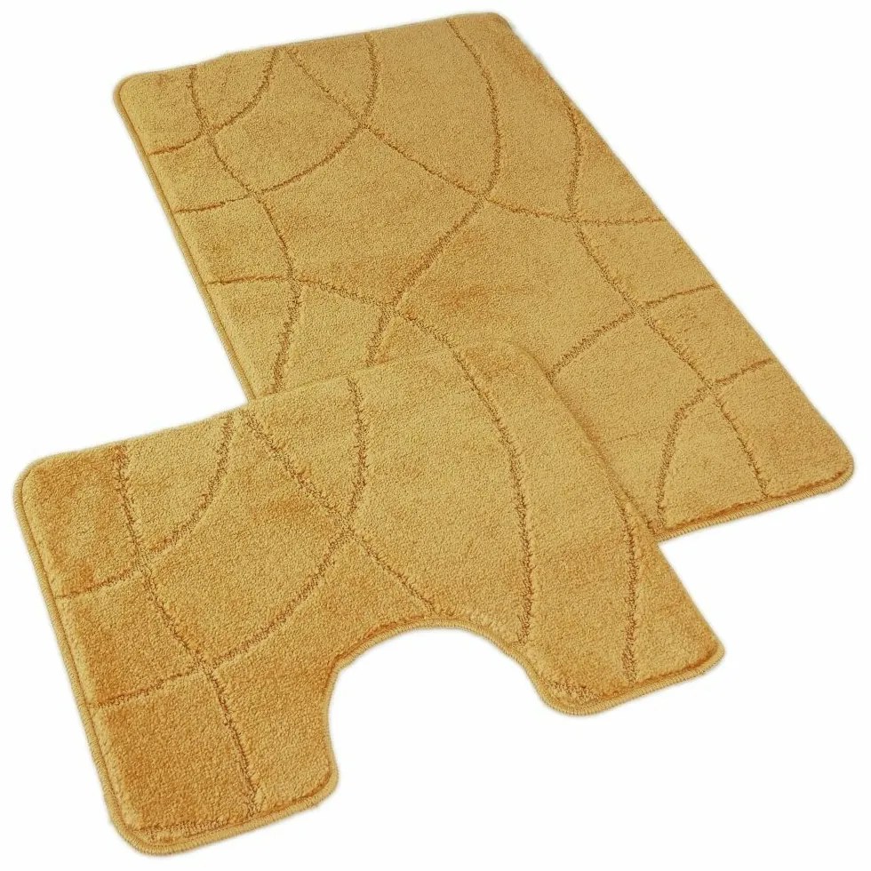 Set de covorașe de baie Kvalitex Labyrint auriu,60 x 100 cm, 60 x 50 cm