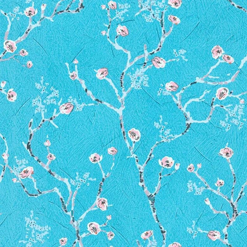 Tapet bleu cu flori de cires