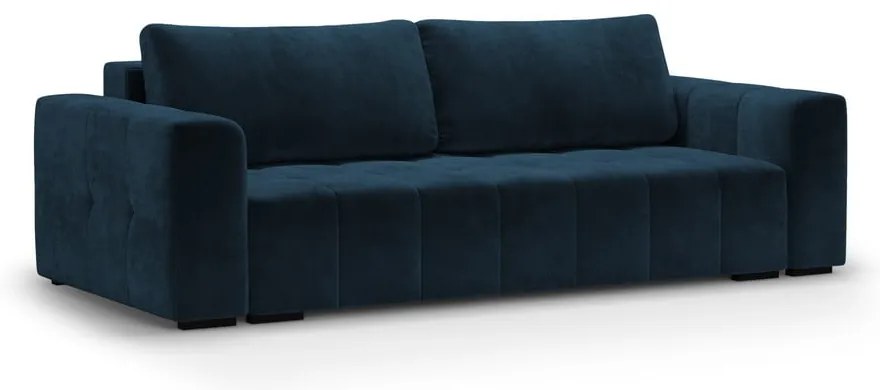 Canapea extensibila din catifea Milo Casa Luca, albastru închis