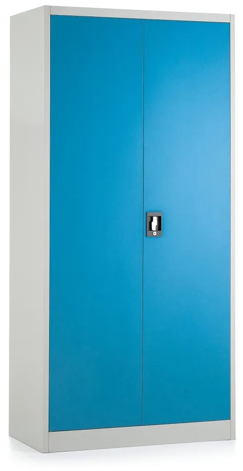 Dulap metalic, 90 x 45 x 185 cm, încuietoare cu cilindru, albastru - ral 5012