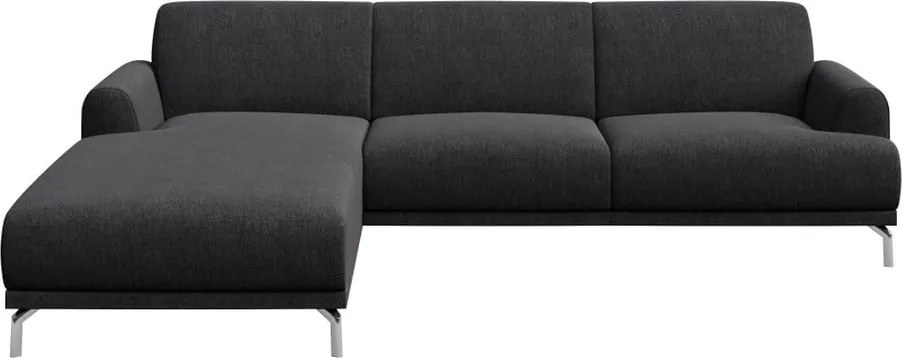 Colțar cu șezlong pe partea stângă MESONICA Puzo, gri antracit