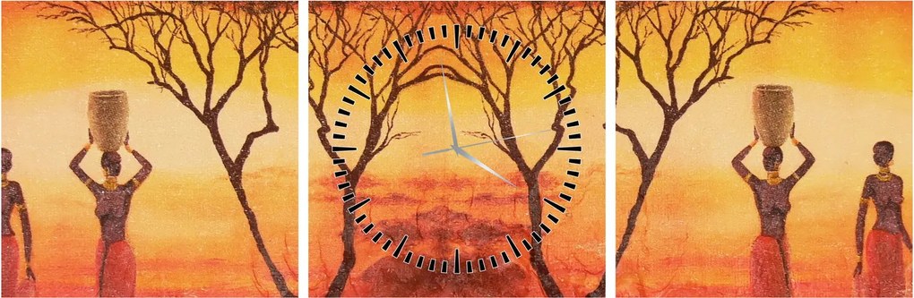 Tablou - Savana africană (cu ceas) (90x30 cm)
