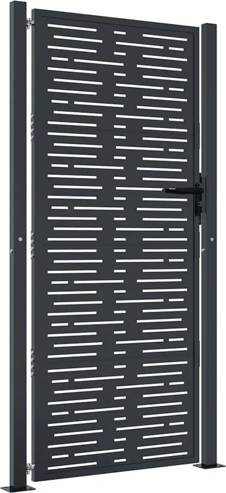 vidaXL Poartă de grădină antracit 100x175 cm oțel, design pătrat