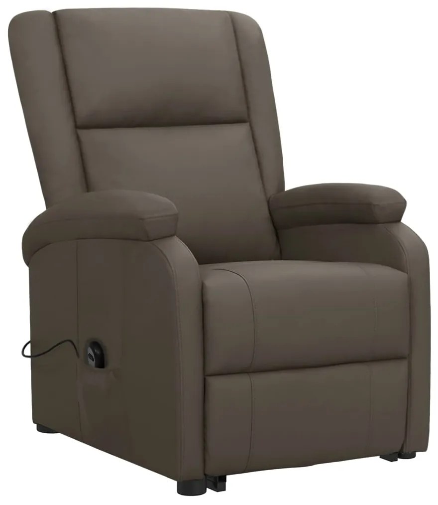 329688 vidaXL Fotoliu cu ridicare, gri, piele ecologică
