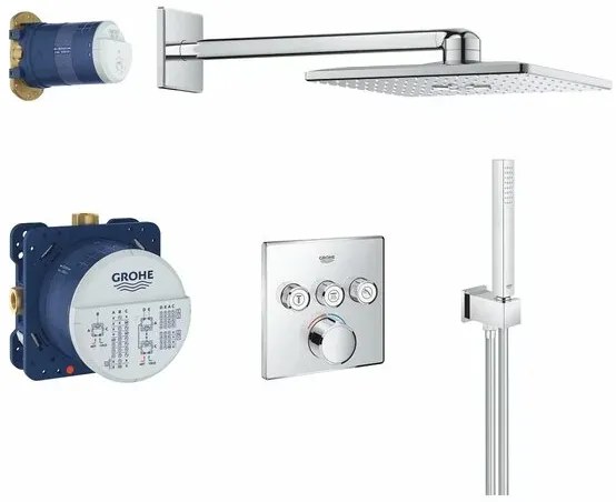 Sistem de dus Grohe SmartControl 3 iesiri incastrat patrat fara termostat