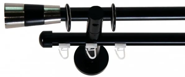 Galerie dubla picior universal valeo teava neteda / profil negru 19mm (Alege marime: 320 cm)