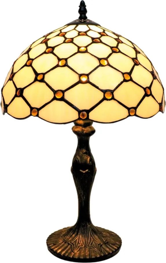 BRILAGI - Tiffany lampă de masă cu vitralii IVORY SMOOTH 1xE27/60W/230V