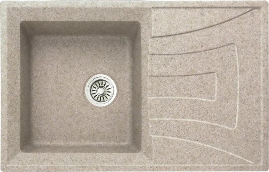 Chiuveta compozit Inter Ceramic finisaj bej-nisip 78x50 cm cu picurator