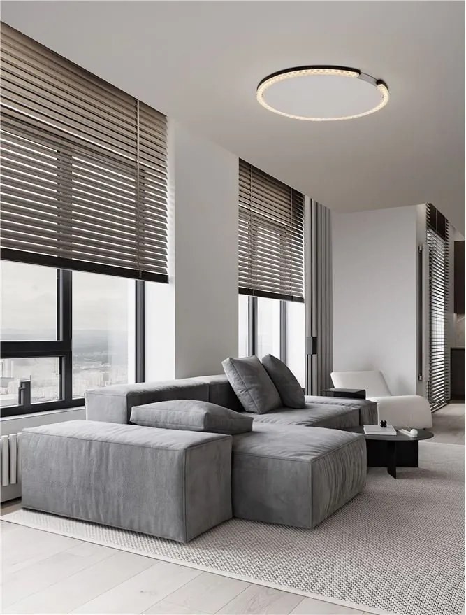 Plafoniera circulara aluminiu negru GREAMY D-65cm