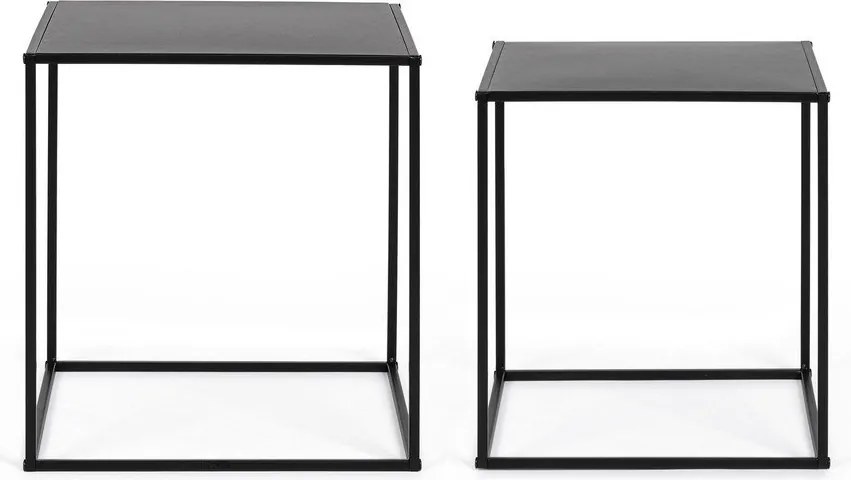 Măsuțe de cafea negre 2 buc. din metal 38x38 cm Alrik – Yes Everyday
