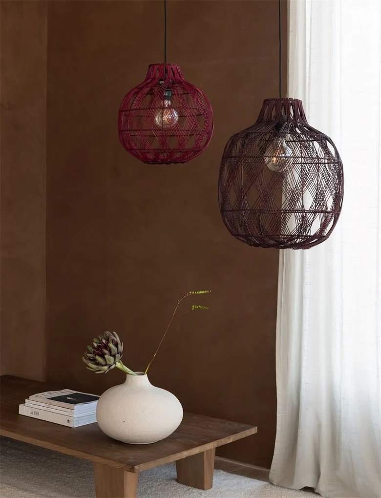 Lustra/Pendul Eco, Bambus, Mendoza visiniu, L