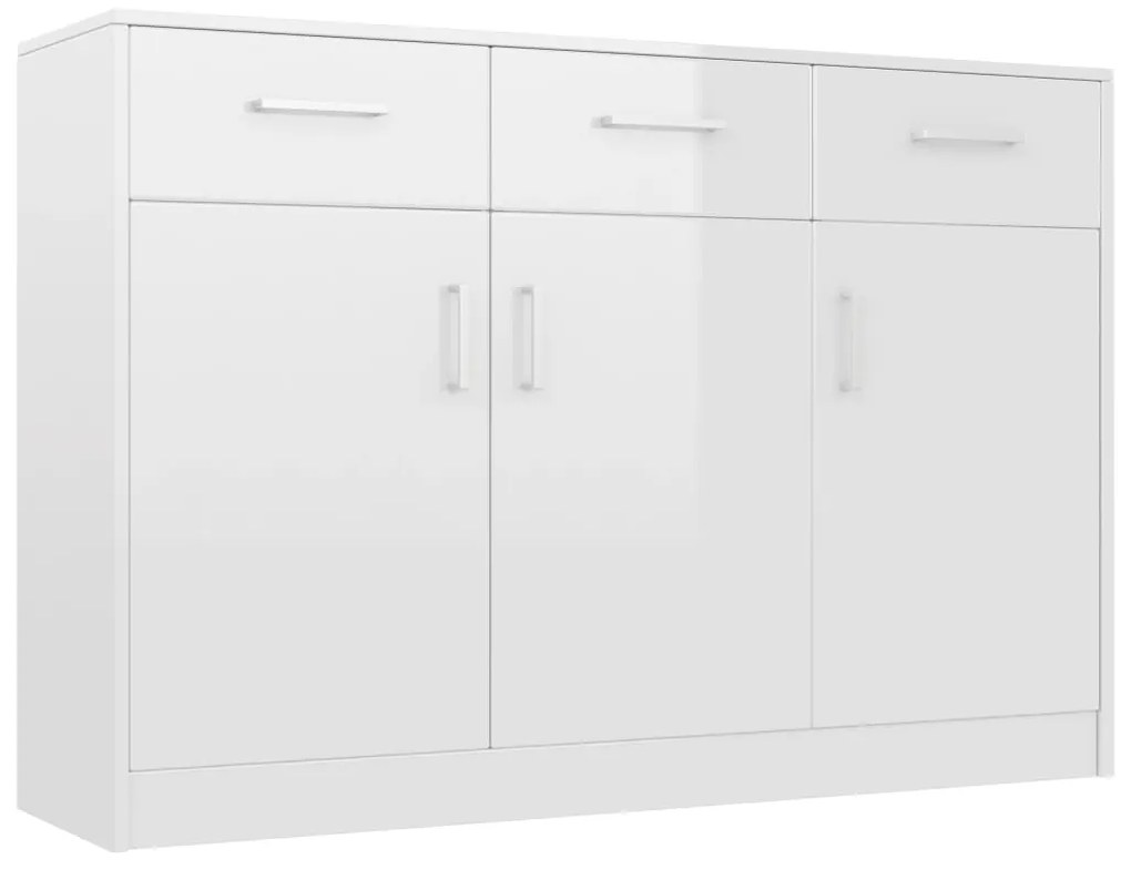 800708 vidaXL Servantă, alb extralucios, 110x34x75 cm, PAL