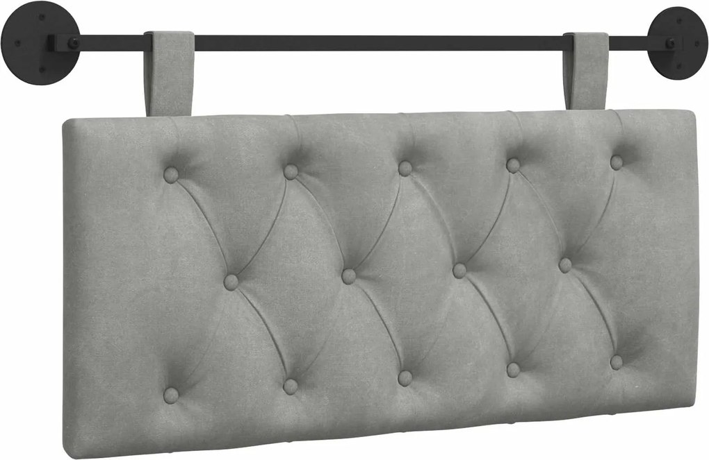 vidaXL Cap de pat suspendat Gri deschis 100 x 55 x 7 cm Catifea