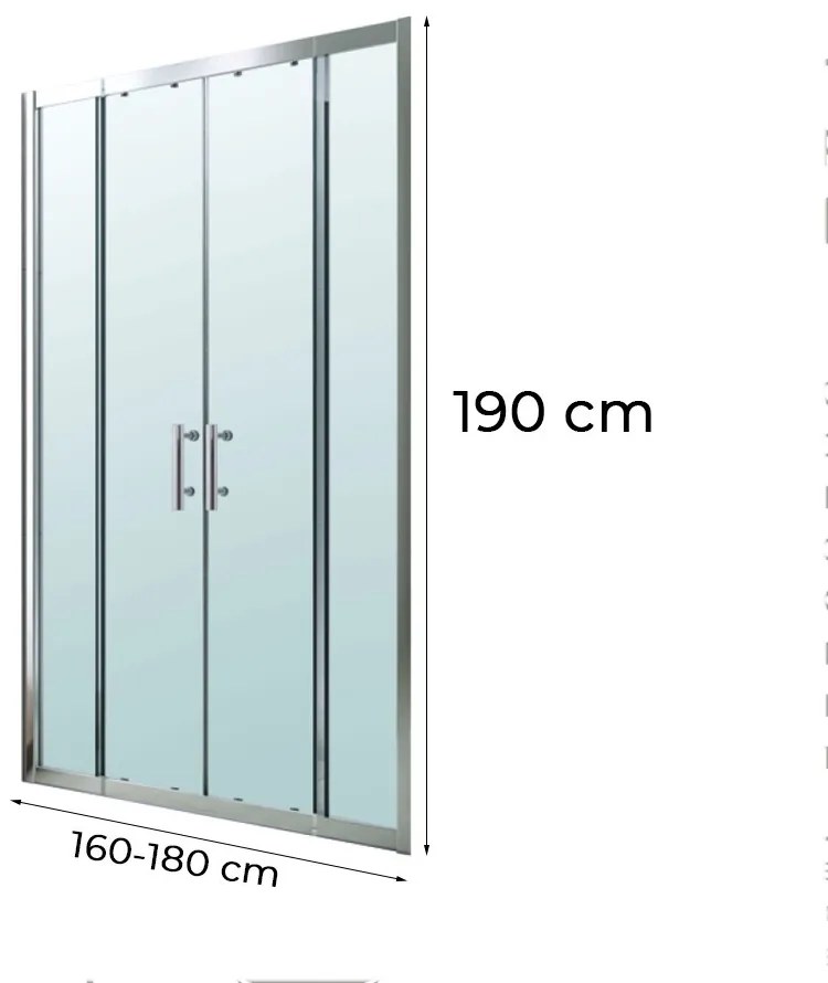 Ușă de duș cu două foi Tavern 160x190 cm