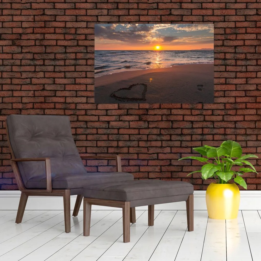 Tablou - Inima în nisip (90x60 cm)