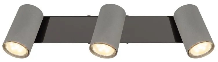 Plafoniera cu 3 spoturi directionabile metal negru gri ROBBY