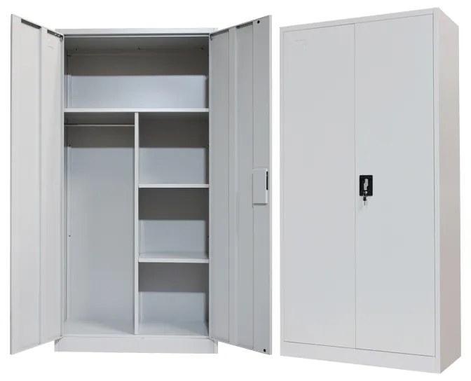 Dulap metalic de gradina Zogi cu compartiment gri deschis 90x45x180 cm