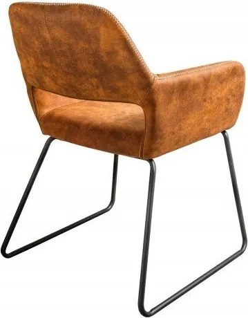 Scaun elegant, tapitat cu microfibra maro antic Mustang, A-38387 VC