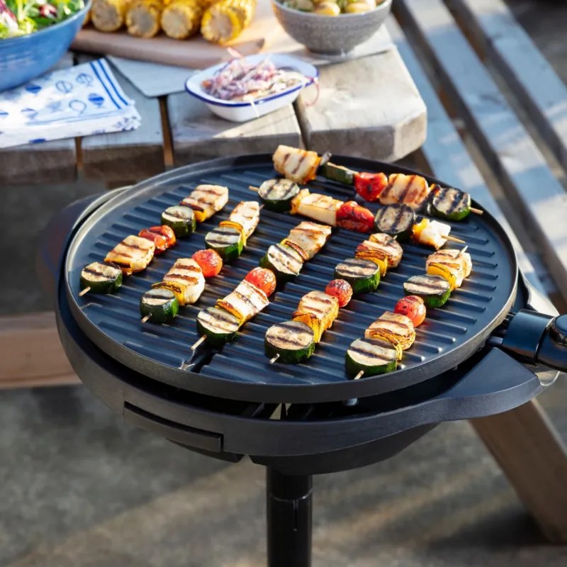 Gratar electric George Foreman 22460-56, 2400 W, 44,5 cm, 15 portii, 5 trepte de temperatura, Strat antiaderent, Negru
