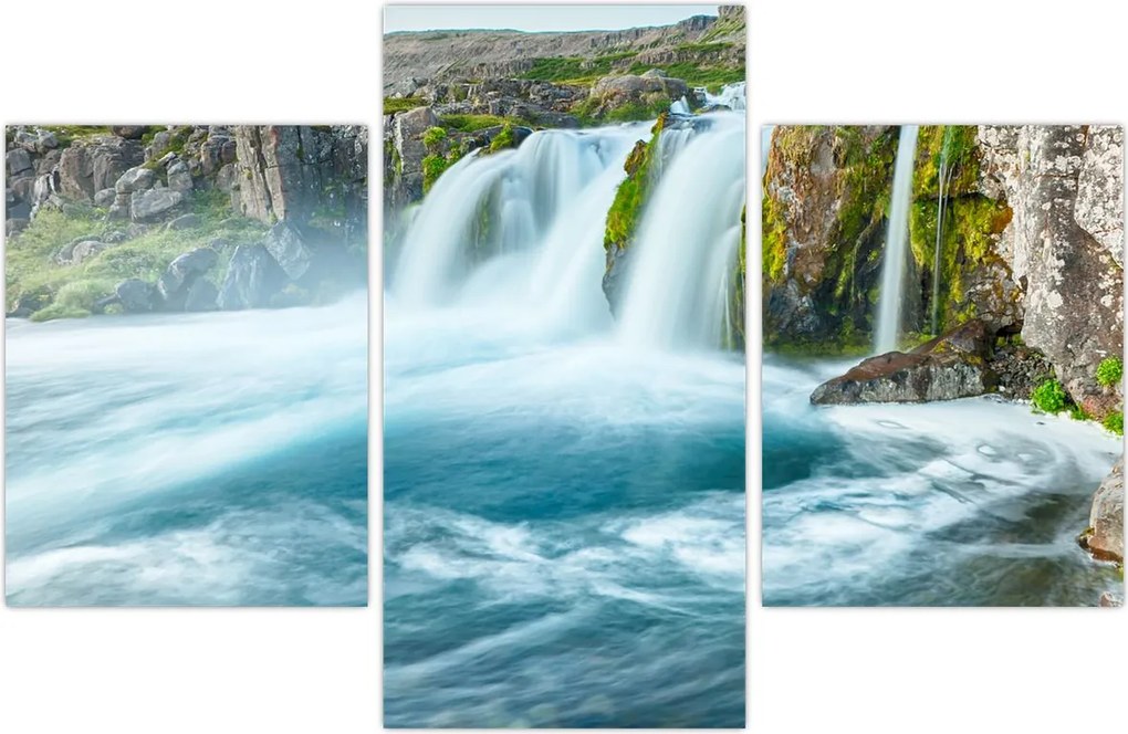 Tablou - Stânci și cascade (90x60 cm)