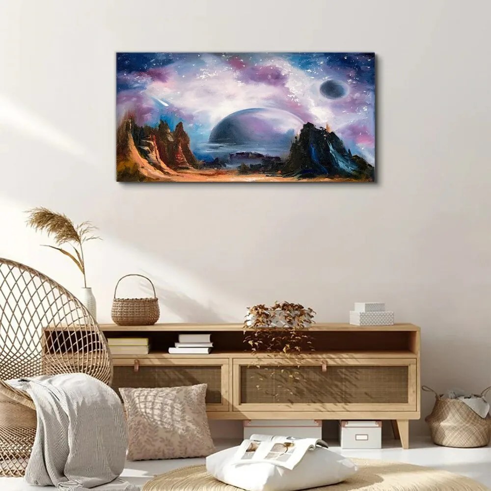 Tablou canvas planetă galaxie abstractie