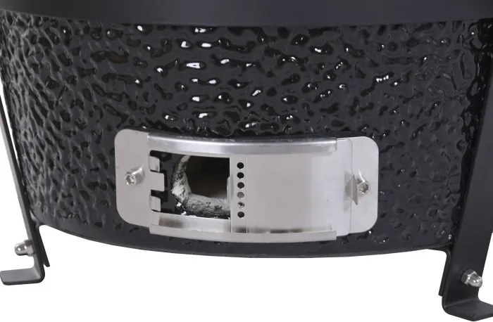 Grătar kamado din ceramică și metal, 51 x 53 x 64 cm, negru, „Barbecue Ceramic"