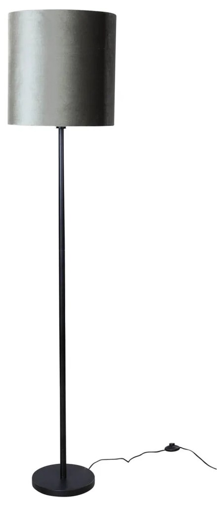Lampă de podea neagră cu abajur din catifea verde 40cm - Simplo