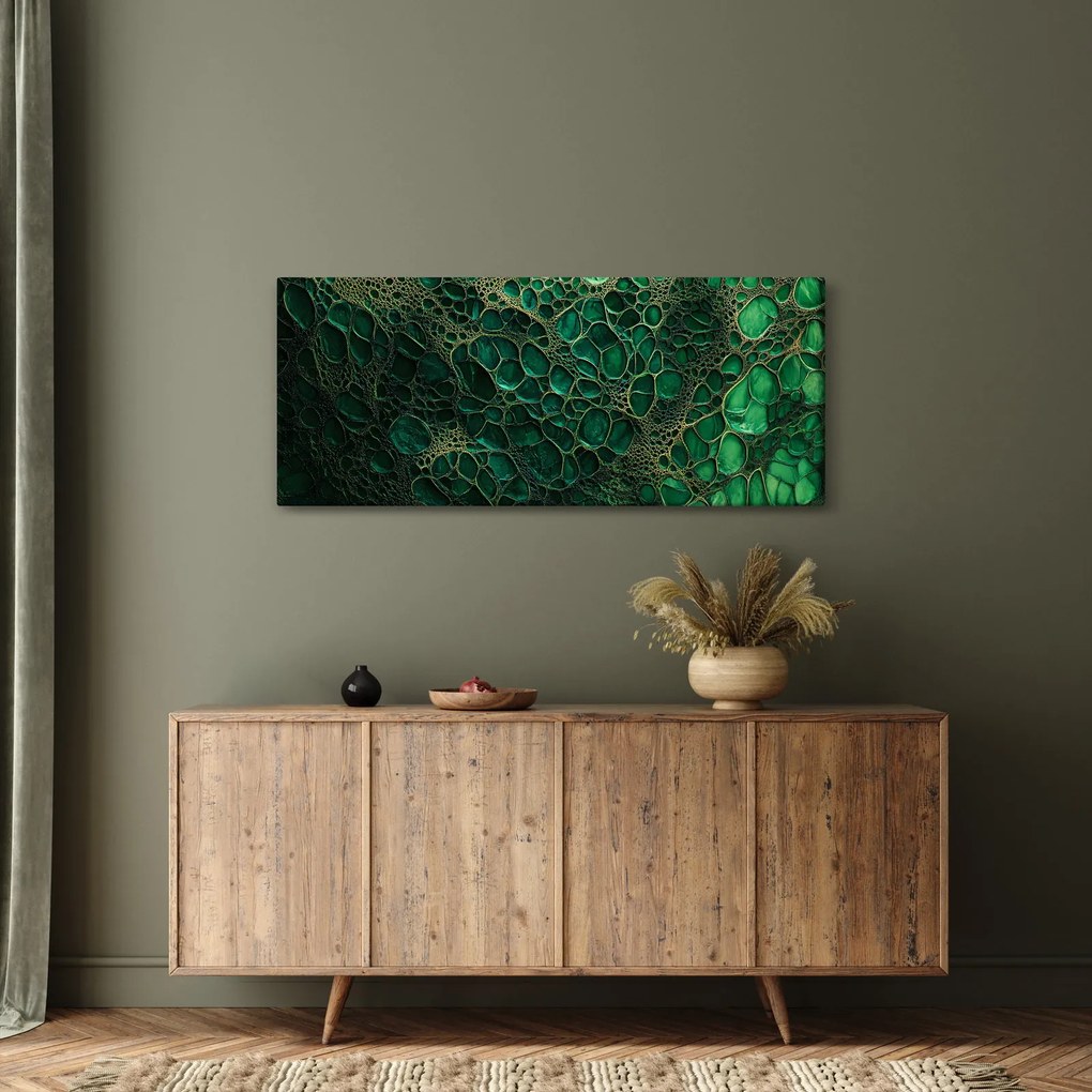 Tablou - Imagine microscopică verde (120x50 cm)