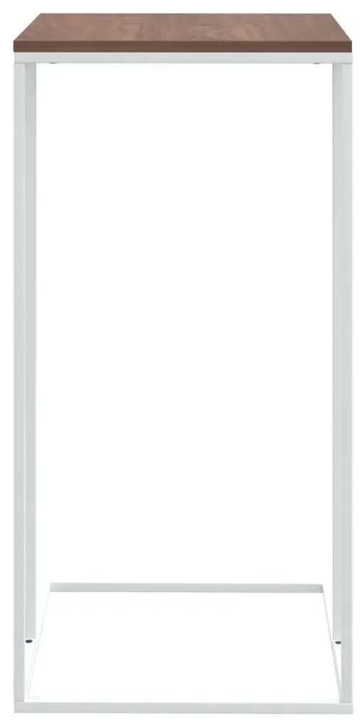 Masa laterala, alb, 40x30x59 cm, lemn compozit 1, Alb si maro, 40 x 30 x 59 cm, Fara roti