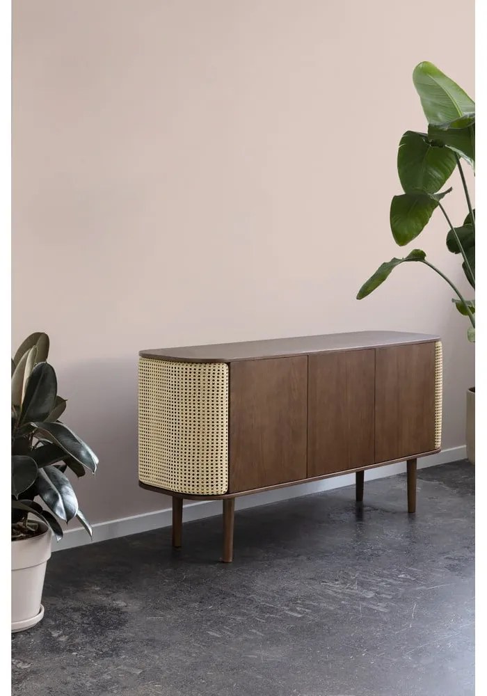 Comodă maro/în culoare naturală joasă cu aspect de lemn de stejar 150x75 cm Treasures – UMAGE