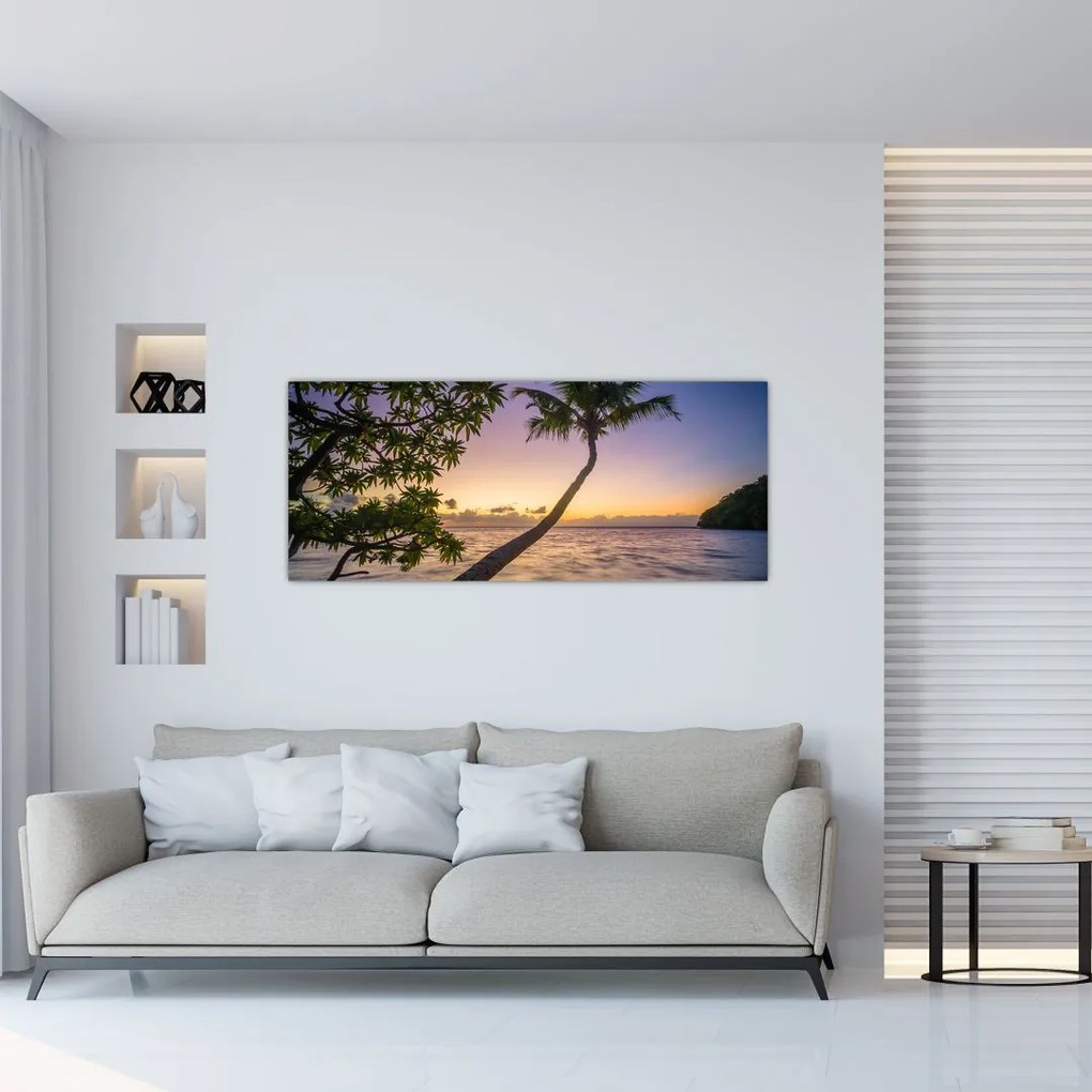 Tablou cu palmier pe plajă (120x50 cm)
