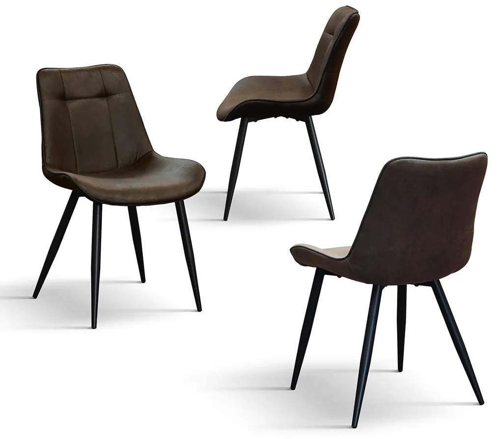 SET 4 Scaune Industry, piele ecologica ,structura metalica - MARO CASTAN - STANDARD
