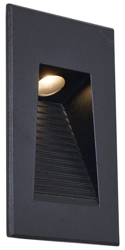 Lampă modernă de perete încastrată neagră 7cm incl. LED IP65 - Trem