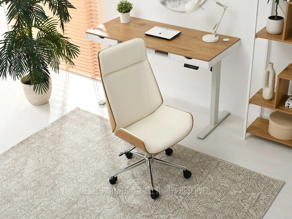 Scaun Aukley (crem + crom). Promo -13%. 1110485
