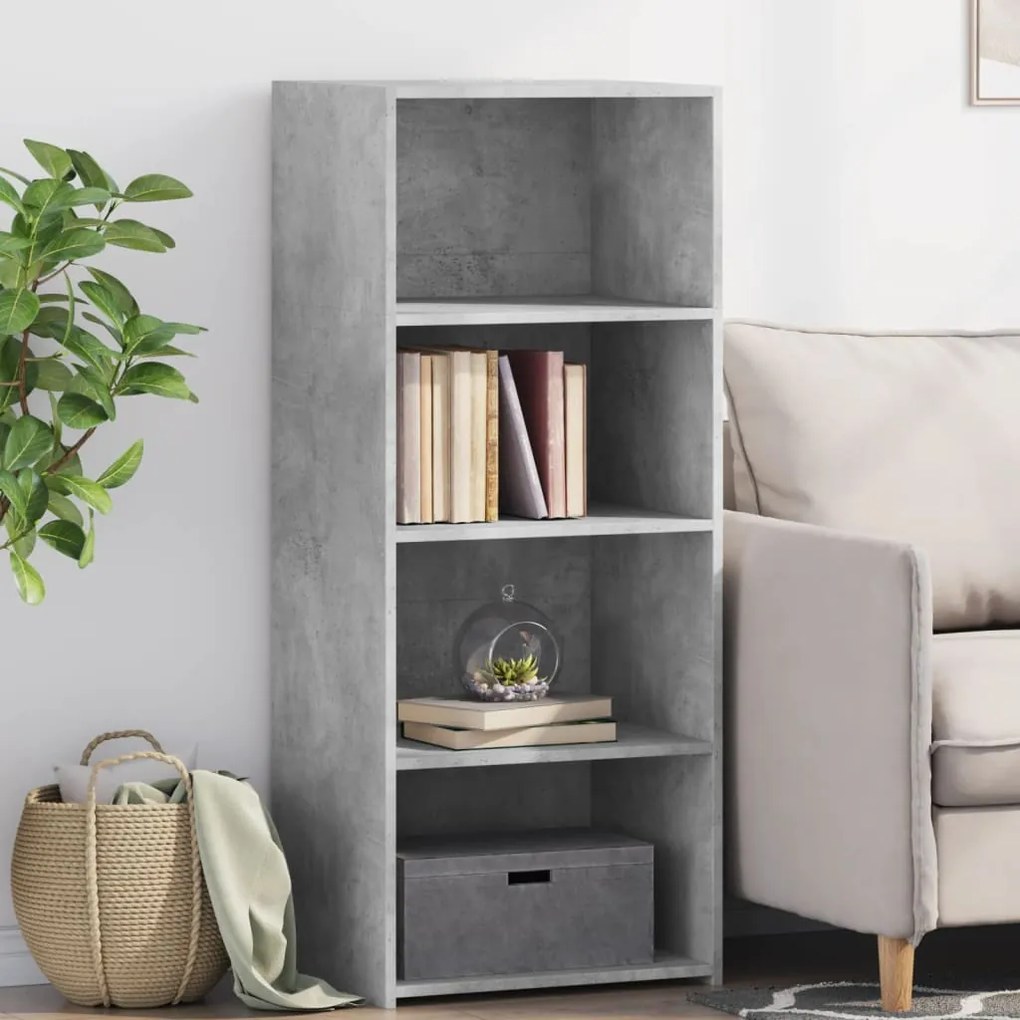 vidaXL Dulap înalt, gri beton, 50x41x124 cm, lemn prelucrat
