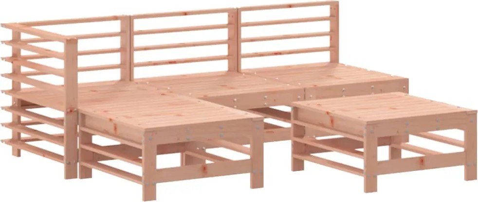 vidaXL Set mobilier relaxare de grădină, 5 piese, lemn masiv douglas