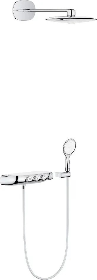 Sistem de dus cu termostat Grohe Rainshower Smartcontrol 360 Duo suprafata de pulverizare alba