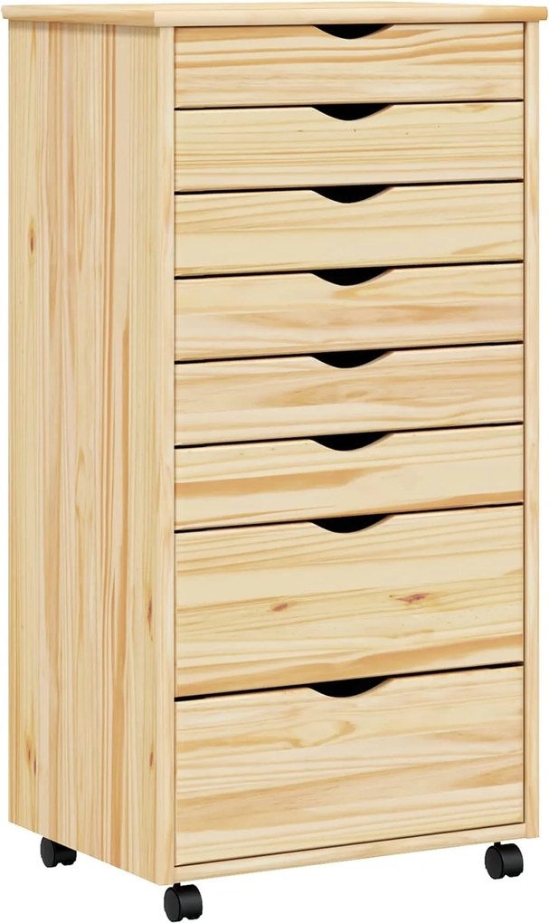 vidaXL Dulap mobil cu sertare MOSS Lac transparent 53 x 39 x 103 cm